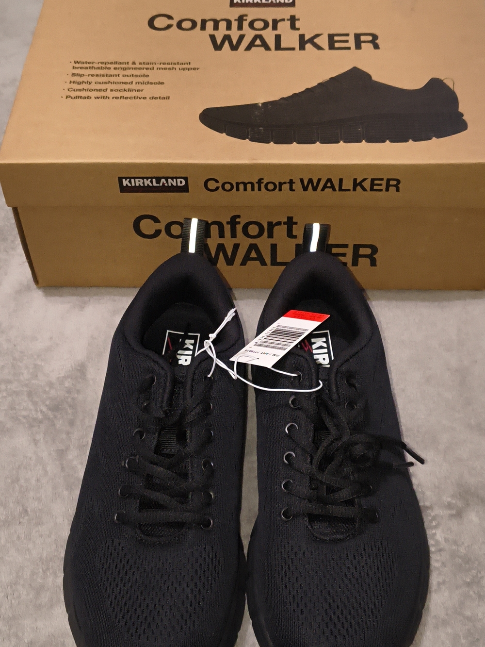 Kirkland Signature Comfort Walker Men's Black Athletic Lace-Up Shoes